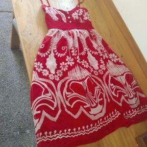 Red short summer dress